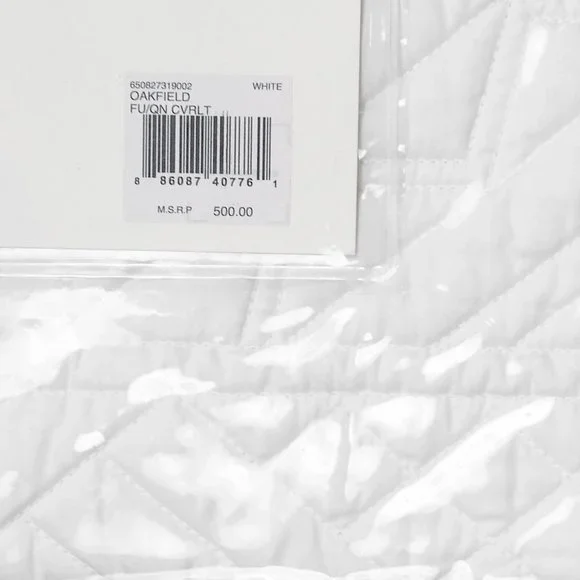NEW $500 Ralph Lauren Oakfield Coverlet!QueenWhiteQuilted Type Stitching